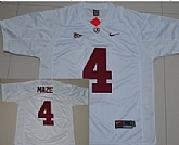 Alabama Crimson Tide #4 Marquis Maze White NCAA Jerseys,baseball caps,new era cap wholesale,wholesale hats