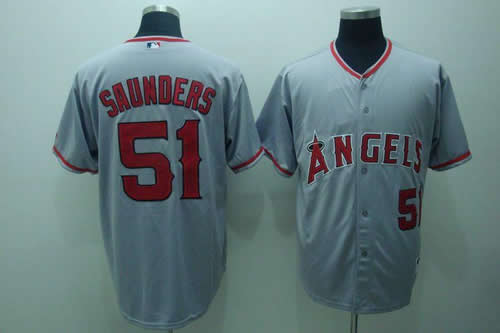 Anaheim Angels #51 Saunders grey Jerseys,We sell and wholesale Anaheim Angels #51 Saunders grey Jerseys on line form chian!