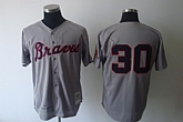 Atlanta Braves #30 grey M&N Jerseys,baseball caps,new era cap wholesale,wholesale hats