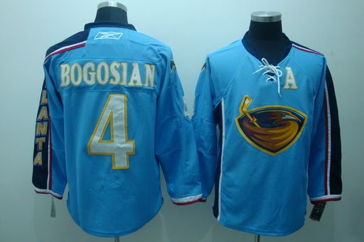 Atlanta Thrashers #4 Bogosian Light Blue with A patch Jerseys,We sell and wholesale Atlanta Thrashers #4 Bogosian Light Blue with A patch Jerseys on line form chian!