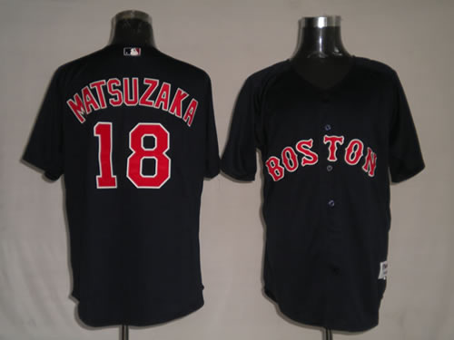 Boston Red Sox #18 Daisuke Matsuzaka Dark Blue Embroidered Jerseys,We sell and wholesale Boston Red Sox #18 Daisuke Matsuzaka Dark Blue Embroidered Jerseys on line form chian!