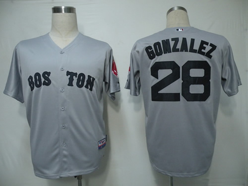 Boston Red Sox #28 Gonzalez Grey Jerseys,We sell and wholesale Boston Red Sox #28 Gonzalez Grey Jerseys on line form chian!