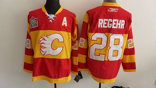 Calgary Flames #28 Regehr Red with HC patch and A patch Jerseys,We sell and wholesale Calgary Flames #28 Regehr Red with HC patch and A patch Jerseys on line form chian!