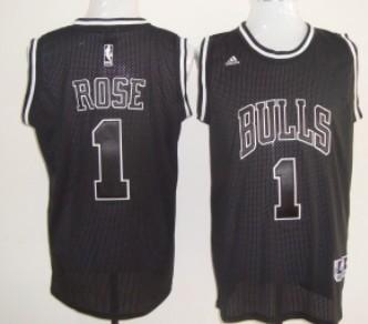 Chicago Bulls #1 Derrick Rose Full Black With White Shadow Swingman Black Jerseys,We sell and wholesale Chicago Bulls #1 Derrick Rose Full Black With White Shadow Swingman Black Jerseys on line form chian!