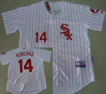 Chicago White Sox #14 Paul Konerko White With Red Pinstripe Jerseys,We sell and wholesale Chicago White Sox #14 Paul Konerko White With Red Pinstripe Jerseys on line form chian!