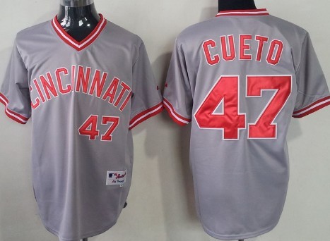 Cincinnati Reds #47 Johnny Cueto Gray Cooperstown Jerseys,We sell and wholesale Cincinnati Reds #47 Johnny Cueto Gray Cooperstown Jerseys on line form chian!