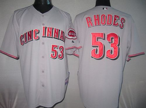 Cincinnati Reds #53 RHODES grey Jerseys,We sell and wholesale Cincinnati Reds #53 RHODES grey Jerseys on line form chian!