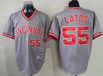 Cincinnati Reds #55 Mat Latos Gray Cooperstown Jerseys,We sell and wholesale Cincinnati Reds #55 Mat Latos Gray Cooperstown Jerseys on line form chian!