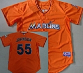 Florida Marlins #55 Josh Jonhson 2012 New Orange Jerseys