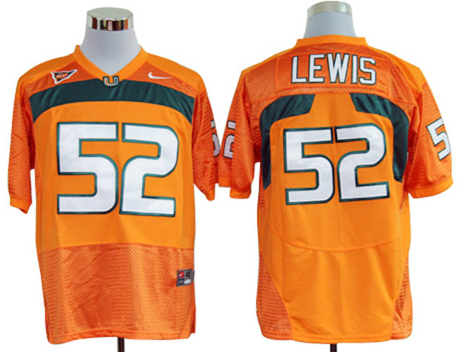 Miami Hurricanes #52 Lewis Orange NCAA Jerseys,We sell and wholesale Miami Hurricanes #52 Lewis Orange NCAA Jerseys on line form chian!