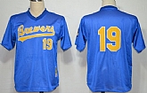 Milwaukee Brewers #19 Robin Yount Mesh Batting Practice Blue Throwback Jerseys,baseball caps,new era cap wholesale,wholesale hats