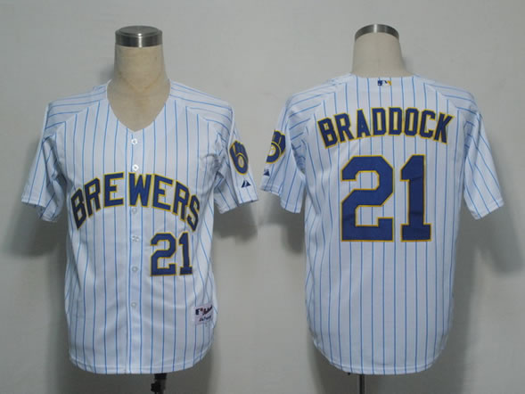 Milwaukee Brewers #21 Braddock White(blue strip) Jerseys,We sell and wholesale Milwaukee Brewers #21 Braddock White(blue strip) Jerseys on line form chian!