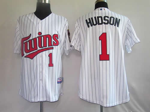 Minnesota Twins #1 Hudson white with red letter Jerseys,We sell and wholesale Minnesota Twins #1 Hudson white with red letter Jerseys on line form chian!