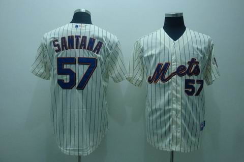 New York Mets #57 santana cream(blue strip)cool base,We sell and wholesale New York Mets #57 santana cream(blue strip)cool base on line form chian!