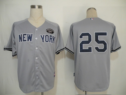 New York Yankees #25 Teixeira grey with GMS patch Jerseys,We sell and wholesale New York Yankees #25 Teixeira grey with GMS patch Jerseys on line form chian!