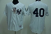 New York Yankees #40 Chien Ming Wang white Jerseys