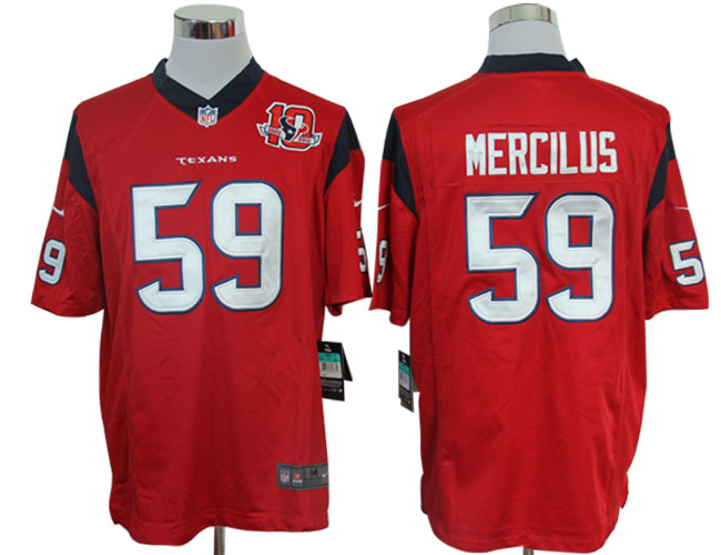 Nike Limited Houston Texans #59 Whitney Mercilus Red 10TH Jerseys,We sell and wholesale Nike Limited Houston Texans #59 Whitney Mercilus Red 10TH Jerseys on line form chian!