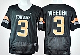 Oklahoma State Cowboys #3 Brandon Weeden Black Pro Combat College Jerseys,baseball caps,new era cap wholesale,wholesale hats