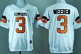 Oklahoma State Cowboys #3 Brandon Weeden White Pro Combat College Jerseys,baseball caps,new era cap wholesale,wholesale hats