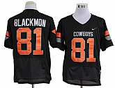 Oklahoma State Cowboys #81 Justin Blackmon Black NCAA Jerseys,baseball caps,new era cap wholesale,wholesale hats