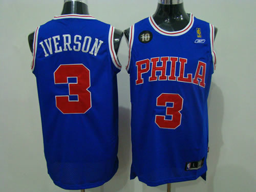 Philadelphia 76ers #3 Iverson Blue 10th Jerseys,We sell and wholesale Philadelphia 76ers #3 Iverson Blue 10th Jerseys on line form chian!