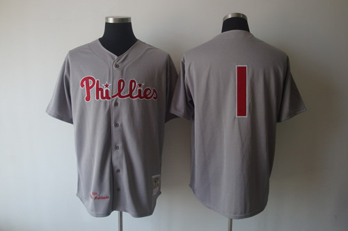 Philadelphia Phillies #1 Richie Ashburn Gray Throwback Jerseys,We sell and wholesale Philadelphia Phillies #1 Richie Ashburn Gray Throwback Jerseys on line form chian!