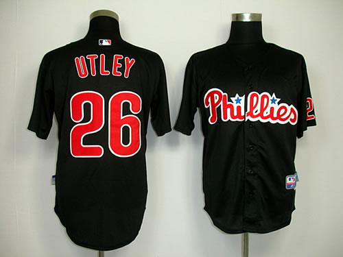 Philadelphia Phillies #26 Utley Black Jerseys,We sell and wholesale Philadelphia Phillies #26 Utley Black Jerseys on line form chian!