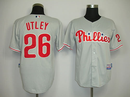 Philadelphia Phillies #26 Utley Grey Jerseys,We sell and wholesale Philadelphia Phillies #26 Utley Grey Jerseys on line form chian!