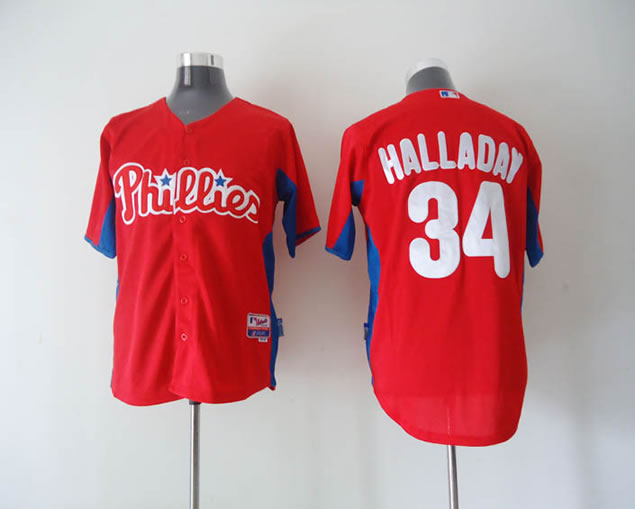 Philadelphia Phillies #34 Halladay Red Jerseys,We sell and wholesale Philadelphia Phillies #34 Halladay Red Jerseys on line form chian!