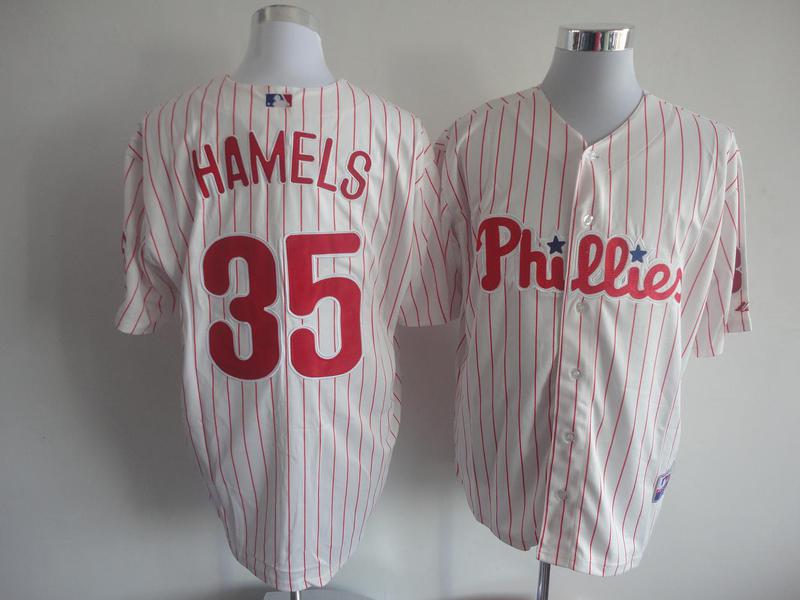 Philadelphia Phillies #35 Colbert Hamels white with red pinstripe Jerseys,We sell and wholesale Philadelphia Phillies #35 Colbert Hamels white with red pinstripe Jerseys on line form chian!