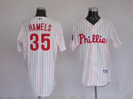 Philadelphia Phillies #35 Cole Hamels White Red stripe Jerseys,We sell and wholesale Philadelphia Phillies #35 Cole Hamels White Red stripe Jerseys on line form chian!