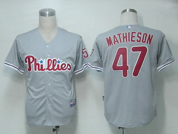 Philadelphia Phillies #47 Mathieson Grey Cool Base Jerseys,We sell and wholesale Philadelphia Phillies #47 Mathieson Grey Cool Base Jerseys on line form chian!
