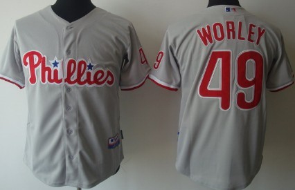 Philadelphia Phillies #49 Vance Worley Gray Jerseys,We sell and wholesale Philadelphia Phillies #49 Vance Worley Gray Jerseys on line form chian!