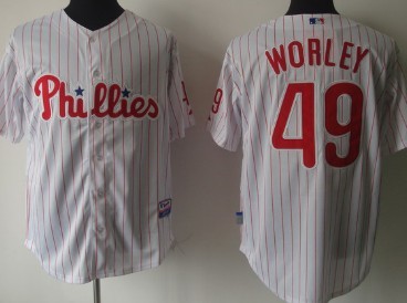 Philadelphia Phillies #49 Vance Worley White Jerseys,We sell and wholesale Philadelphia Phillies #49 Vance Worley White Jerseys on line form chian!