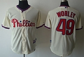 Philadelphia Phillies #49 worley light yellow Jerseyss