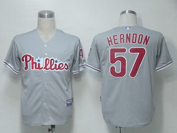 Philadelphia Phillies #57 Herndon Grey Cool Base Jerseys,We sell and wholesale Philadelphia Phillies #57 Herndon Grey Cool Base Jerseys on line form chian!