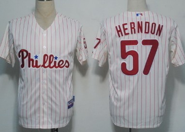 Philadelphia Phillies #57 Herndon White Pinstripe Jerseys,We sell and wholesale Philadelphia Phillies #57 Herndon White Pinstripe Jerseys on line form chian!