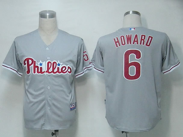 Philadelphia Phillies #6 Howard Grey Cool Base Jerseys,We sell and wholesale Philadelphia Phillies #6 Howard Grey Cool Base Jerseys on line form chian!