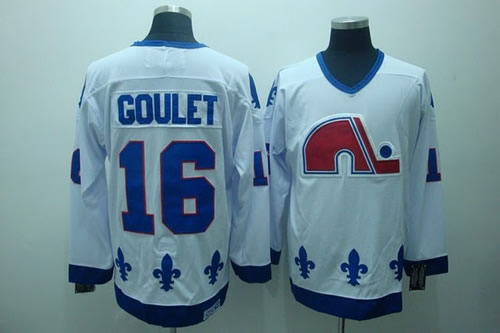 Quebec Nordiques #16 Goulet White CCM Throwback Jerseys,We sell and wholesale Quebec Nordiques #16 Goulet White CCM Throwback Jerseys on line form chian!