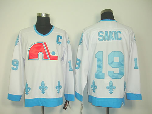 Quebec Nordiques #19 Sakic White C Patch Jerseys,We sell and wholesale Quebec Nordiques #19 Sakic White C Patch Jerseys on line form chian!