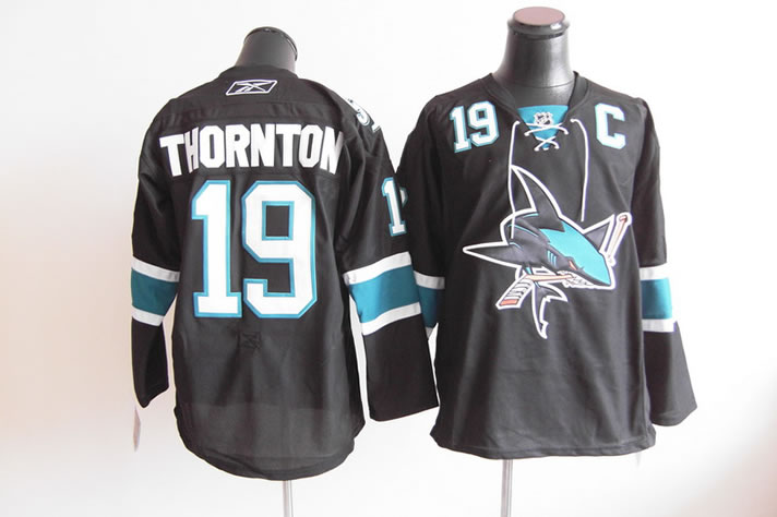 San Jose Sharks #19 THORNTON black with c patch Jerseys,We sell and wholesale San Jose Sharks #19 THORNTON black with c patch Jerseys on line form chian!