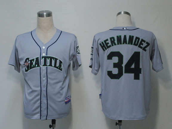 Seattle Mariners #34 Hernandez Grey Cool Base Jerseys,We sell and wholesale Seattle Mariners #34 Hernandez Grey Cool Base Jerseys on line form chian!