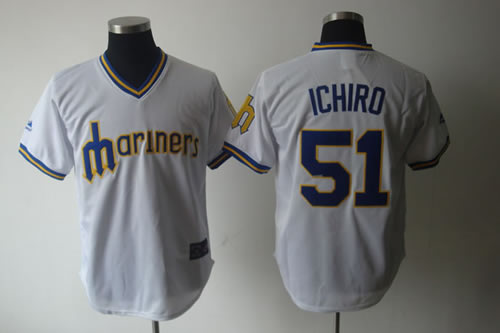 Seattle Mariners #51 Ichiro White Jerseys,We sell and wholesale Seattle Mariners #51 Ichiro White Jerseys on line form chian!