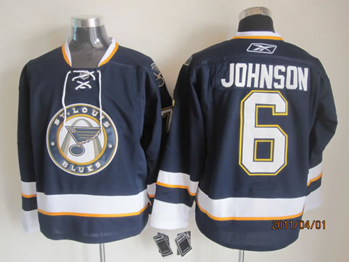 St.Louis Blues #6 johnson navy Jerseys,We sell and wholesale St.Louis Blues #6 johnson navy Jerseys on line form chian!