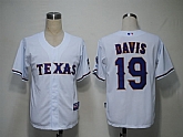 Texas Rangers #19 Davis white Cool Base Jerseys
