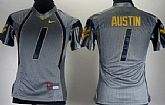 West Virginia Mountaineers #1 Tavon Austin Gray Womens Jerseys,baseball caps,new era cap wholesale,wholesale hats