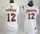 Women's Los Angeles Lakers #12 Dwight Howard Revolution 30 Swingman White Jerseys