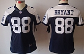 Women's Nike Limited Dallas Cowboys #88 Dez Bryant Blue Thanksgiving Jerseys