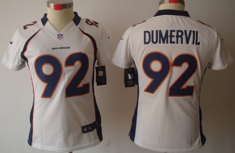 Women's Nike Limited Denver Broncos #92 Elvis Dumervil White Jerseys,We sell and wholesale Women's Nike Limited Denver Broncos #92 Elvis Dumervil White Jerseys on line form chian!