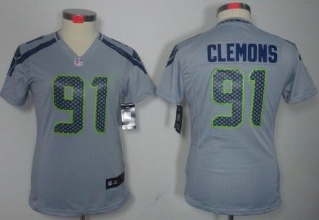Women's Nike Limited Seattle Seahawks #91 Chris Clemons Gray Jerseys,We sell and wholesale Women's Nike Limited Seattle Seahawks #91 Chris Clemons Gray Jerseys on line form chian!